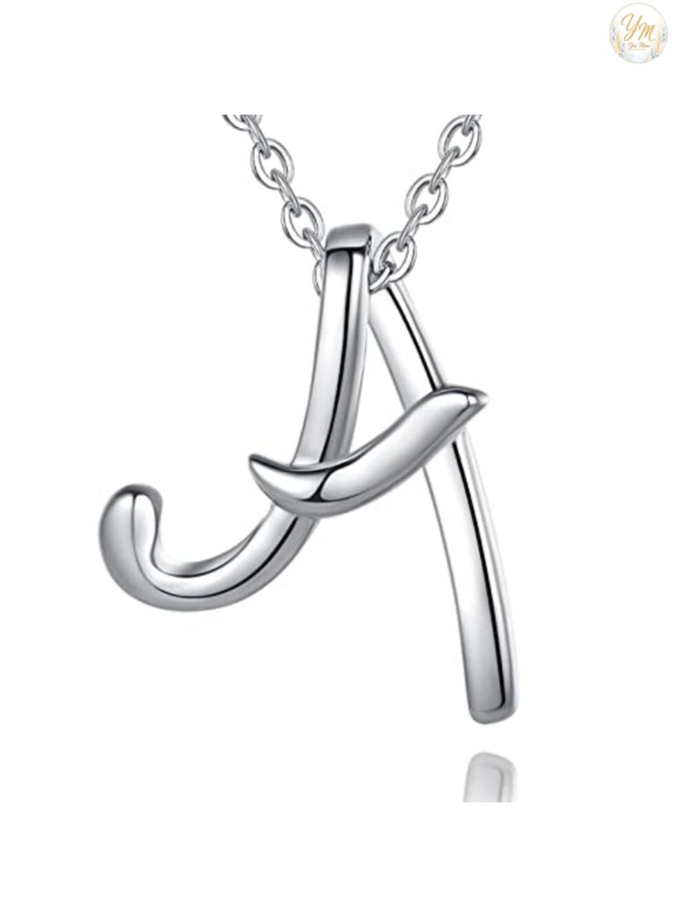 Sterling Silver Initial Necklace for Women, 18" Chain Letter Pendant
